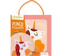 Avenue Mandarine KC150C - Un kit Point de croix enfant PUNCH NEEDLE - Tableau 18x18 cm - À partir de 6 ans - LICORNE