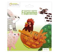 MY MANDARINE KC171C - Coffret RUBANS A TISSER comprenant 4 animaux et 23 rubans - A partir de 4 ans - ANIMAUX DE LA FERME