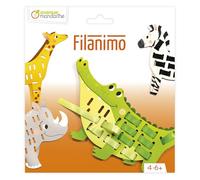 MY MANDARINE KC172C - Coffret RUBANS A TISSER comprenant 4 animaux et 23 rubans - A partir de 4 ans - ANIMAUX SAUVAGES