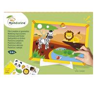 MY MANDARINE KC184C - Boîte Créative enfant - PATES A MODELER ET GOMMETTES - À partir de 2 ans - Animaux