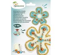 My Mandarine KC185C - Kit Créatif Broderie Enfant - Broche - Perles à Broder - À partir de 6 Ans - Fleurs en Feutrine