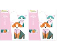 MY MANDARINE OR508C - Une pochette INITIATION My little ORIGAMI - 20 feuilles 12x12 cm 70g (avec modèle de pliage inclus) - À partir de 5 ans - CHAT (Lot de 2)