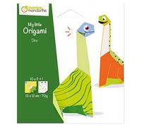 MY MANDARINE OR517C - Une pochette INITIATION My little ORIGAMI - 20 feuilles 12x12 cm 70g (avec modèle de pliage inclus) - À partir de 5 ans - DINOSAURE
