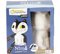 MY MANDARINE PP031C - Kit dessin Nimo Deco - Animal en Papier Mâché à Colorier - 4 Feutres Pébéo + 3 Tableaux en Carton - À partir de 6 Ans - VICTOR LE CHAT
