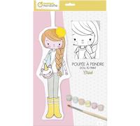 Avenue Mandarine PP041C - Kit Créatif Enfant - Poupée en coton Imprimé à Peindre - A Partir de 6 Ans - CHLO É