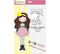 Avenue Mandarine PP042C - Kit Créatif Enfant - Poupée en coton Imprimé à Peindre - A Partir de 6 Ans - CLARA