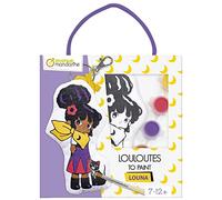 MY MANDARINE PP046C - Kit Créatif Enfant - Louloute en coton Imprimé à Peindre - A Partir de 7 Ans - LOUNA