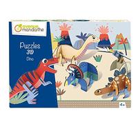 Avenue Mandarine – Puzzle éducatif PU016C Dinosaures – 5 personnages, 5–10 pièces – Dès 4 ans