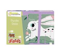 MY MANDARINE PU027C - Un Puzzle découverte de 64 pièces (8 animaux de 8 pièces recto-verso) - dès 4 ans - Animaux de la forêt