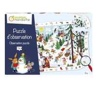 My Mandarine PU028C - Un Puzzle d'Observation ''Cherche et Trouve'' de 76 pièces - Poster Inclus - A partir de 5 Ans, Thème Vie à la Montagne