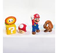 My Mario Pack de 4 Gicleurs de Bain, Jouet de Bain Bébé à Presser, Figurines d'eau Enfant Mario, Jeu d'eau Interactif, Jouet Éducatif Dès 2 Ans