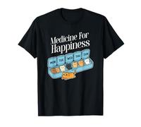 My Medicine for Happiness Called Cats Every Day, kitte, n Cat T-Shirt