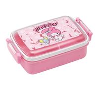 My Melody Boîte à déjeuner Bento (431,5 g) - Joli sac de transport avec couvercle de verrouillage sécurisé à 2 points - Design japonais authentique - Durable, passe au micro-ondes et au lave-vaisselle