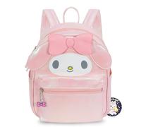 My Melody Ensemble de mini sac à dos pour femme - Sac à dos My Melody en similicuir de 25,4 cm avec oreilles 3D et marque-page pour adolescentes | Ensemble sac à dos My Melody, multicolore, My Melody
