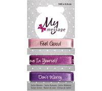 Ruban en satin My Message Violet 9mm 1m 3 pièces