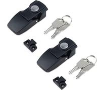 MY MIRONEY Lot de 2 loquets à bascule dissimulés de 7,6 cm noirs à ressort en alliage de zinc avec clés et vis pour armoire, étui, boîte à outils