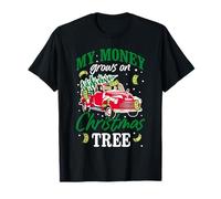 My Money Grows on Christmas Tree Design Camion Vintage T-Shirt