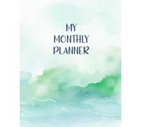 My Monthly Planner: Undated Minimalist Layout with Two-Page Calendar Spreads, Date Boxes & Lined Notes Pages