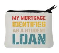 My Mortgage Identifies As A Student Loan Porte-monnaie en néoprène Motif graphique délavé Blanc 10 x 11 cm