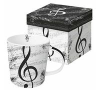 My Music Gifts Mug en céramique avec inscription « I Love Music », blanc, 10 x 12,5 x 10,5 cm
