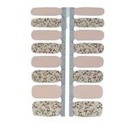 MY NAILS Lot de 16 bandes de vernis à ongles beiges - Motifs fleurs - Autocollants de qualité supérieure - Adhèrent aux ongles naturels et laqués, en acrylique, gel et shellac