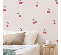 My Nametags® Autocollants Muraux Cerise | Stickers muraux amovibles et repositionnables qui ne laisseront pas de résidus sur les murs | Décoration de chambre à coller pour enfants