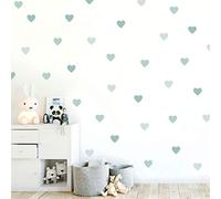 My Nametags® Autocollants Muraux Coeur Vert Sauge Clair | Stickers Muraux Amovibles et Repositionnables qui ne Laisseront pas de Résidus sur les Murs | Déco de Chambre à Coller pour Enfants