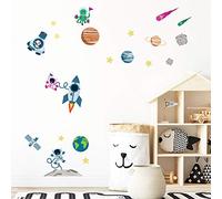 My Nametags® Autocollants Muraux Espace | Stickers Muraux Amovibles et Repositionnables qui ne Laisseront pas de Résidus sur les Murs | Déco de Chambre à Coller pour Enfants