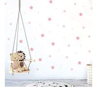 My Nametags® Autocollants Muraux Étoile Rose | Stickers Muraux Amovibles et Repositionnables qui ne Laisseront pas de Résidus sur les Murs | Déco de Chambre à Coller pour Enfants