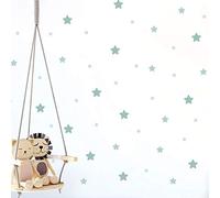 My Nametags® Autocollants Muraux Étoile Vert Sauge Clair | Stickers Muraux Amovibles et Repositionnables qui ne Laisseront pas de Résidus sur les Murs | Déco de Chambre à Coller pour Enfants