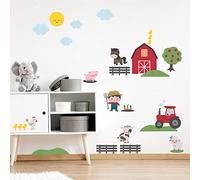 My Nametags® Autocollants Muraux Ferme | Stickers Muraux Amovibles et Repositionnables qui ne Laisseront pas de Résidus sur les Murs | Déco de Chambre à Coller pour Enfants