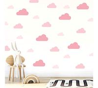 My Nametags® Autocollants Muraux Nuage Rose | Stickers Muraux Amovibles et Repositionnables qui ne Laisseront pas de Résidus sur les Murs | Déco de Chambre à Coller pour Enfants