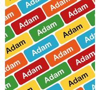 My Nametags® Lot de 175 Mini-stickers Nominatifs | Petites Étiquettes Autocollantes pour Fournitures Scolaires | Mini Étiquettes Personnalisées sans Repassage pour Tous les Âges | Couleurs Lollipop