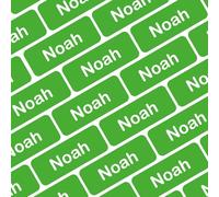 My Nametags® Lot de 175 Mini-stickers Nominatifs | Petites Étiquettes Autocollantes pour Fournitures Scolaires | Mini Étiquettes Personnalisées sans Repassage pour Tous les Âges | Vert clair