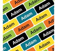 My Nametags® Lot de 175 Mini-stickers Nominatifs | Petites Étiquettes Autocollantes pour Fournitures Scolaires | Mini Étiquettes Personnalisées sans Repassage pour Tous les Âges | Couleurs Outils