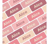 My Nametags® Lot de 175 Mini-stickers Nominatifs | Petites Étiquettes Autocollantes pour Fournitures Scolaires | Mini Étiquettes Personnalisées sans Repassage pour Tous les Âges | Couleurs Pêche