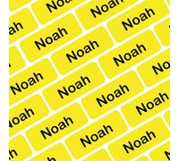 My Nametags® Lot de 175 Mini-stickers Nominatifs | Petites Étiquettes Autocollantes pour Fournitures Scolaires | Mini Étiquettes Personnalisées sans Repassage pour Tous les Âges | Jaune