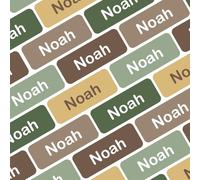 My Nametags® Lot de 175 Mini-stickers Nominatifs | Petites Étiquettes Autocollantes pour Fournitures Scolaires | Mini Étiquettes Personnalisées sans Repassage pour Tous les Âges | Couleurs Forêt