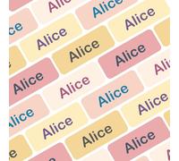 My Nametags® Lot de 175 Mini-stickers Nominatifs | Petites Étiquettes Autocollantes pour Fournitures Scolaires | Mini Étiquettes Personnalisées sans Repassage pour Tous les Âges | Couleurs Corail