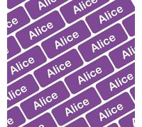 My Nametags® Lot de 175 Mini-stickers Nominatifs | Petites Étiquettes Autocollantes pour Fournitures Scolaires | Mini Étiquettes Personnalisées sans Repassage pour Tous les Âges | Violet
