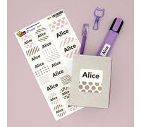 My Nametags® Lot de 21 Maxi Autocollants pour Étiqueter les Gros Articles | Étiquettes Imperméables sans Repassage de Différentes Formes | Grands Autocollants pour École | Étiquettes Modèle 1
