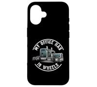 My Office Has 18 Wheels Trucker Semi Truck Driver Coque pour iPhone 16