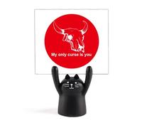 My Only Curse is You Support de mémo art déco en forme de chat Noir