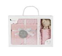My original gift Ensemble couverture et doudou rose brodés