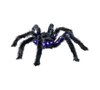 My Other Me - Araignée noire avec lumière de 86 cm avec 3 piles AAA incluses. Un détail sinistre qui donnera une touche effrayante à votre décoration d'Halloween