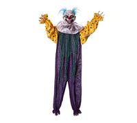 My Other Me - Clown violet et jaune avec lumière Dimensions 90 x 70 x 12 cm avec 3 piles AA incluses. Apportez un air macabre à votre décoration d'Halloween
