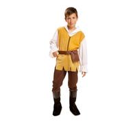 My Other Me Costume d'aubergiste pour enfant, taille 5-6 ans. Comprend une chemise blanche à manches longues, un gilet moutarde en tissu velours, une ceinture avec boucle, un sac et un pantalon marron