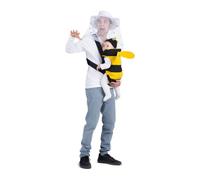 My Other Me - Costume de couvre-sac à dos unisexe pour adulte et bébé de moins de 1 an d'apiculteur et d'abeille en jaune et noir avec couvre-sac à dos, bonnet d'apiculteur et bonnet d'abeille, taille