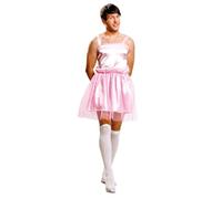 My Other Me Costume de danseuse pour homme, taille M-L. Comprend un body avec tutu rose avec doublure et fines bretelles. Démarquez-vous à n'importe quelle fête