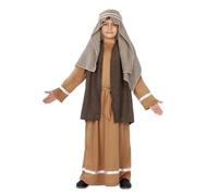 My Other Me Costume de Saint Joseph pour enfant avec foulard, cordon, tunique, manteau et ceinture marron taille 7-9 ans. Parfait pour une représentation de Noël inoubliable